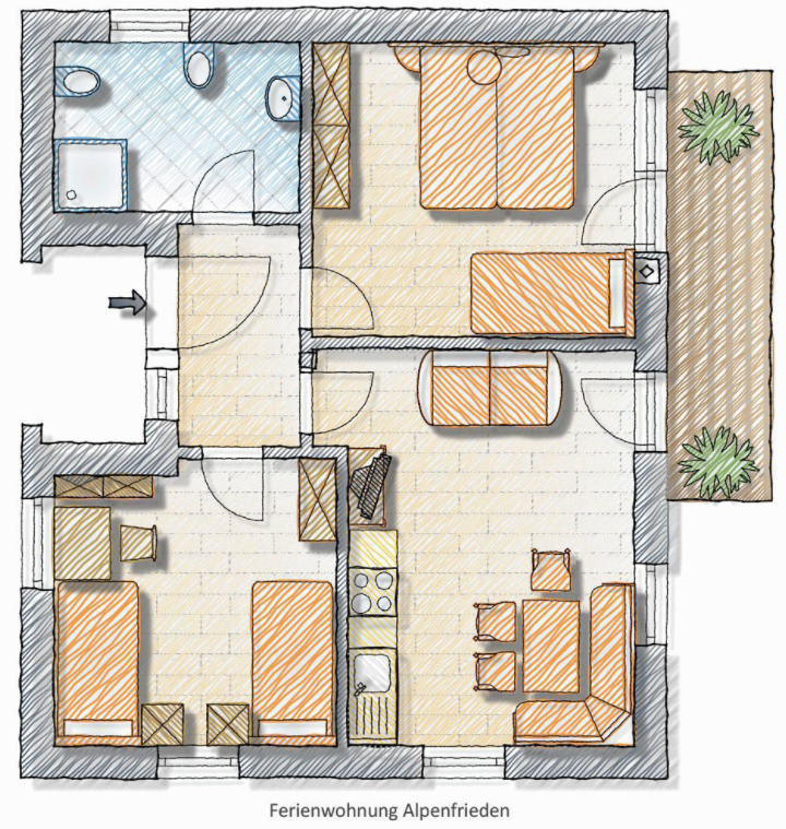 Grundriss Wohnung Alpenfrieden